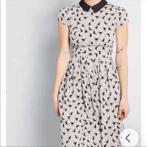ModCloth Cat Print Dress XS